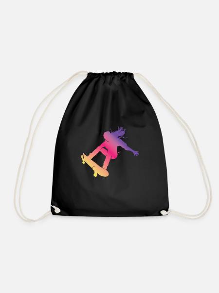 Skaterin Skateboard Skater - Turnbeutel - Schwarz