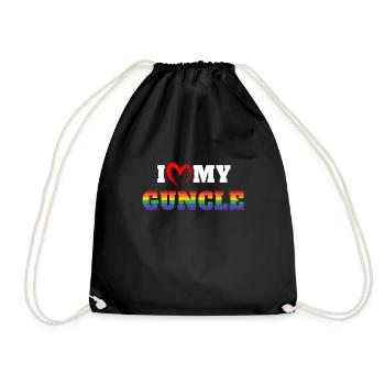 I Love My Guncle Gay Uncle Gay - Drawstring Bag - black - Front