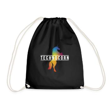 EDM Technocorn Unicorn Festival Music - Drawstring Bag - black - Front