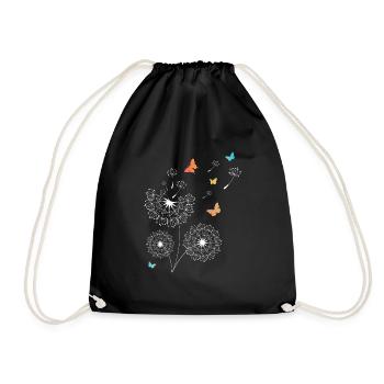 Pissenlit Papillon Fleurs Enfants - Sac de sport léger - noir - Devant