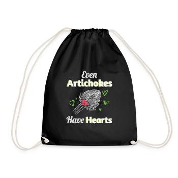 Artichokes Have Hearts Artichoke Vegan - Drawstring Bag - black - Front