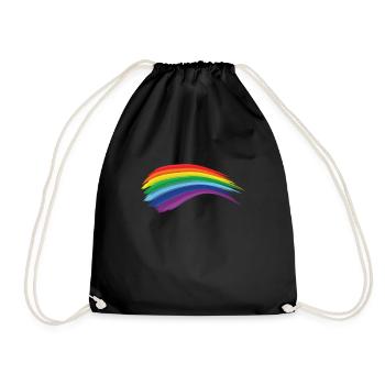 Regenbogen LGBTQ Homosexuell Gay - Turnbeutel - Schwarz - Vorne