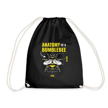 Antatomy Of A Bumblebee Hummel Bienen - Turnbeutel - Schwarz - Vorne