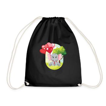 Elephant Kids Mignon Ballon Éléphant - Sac de sport léger - noir - Devant