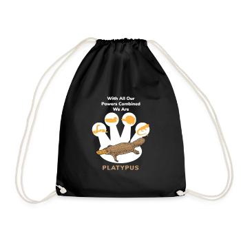 Schnabeltier Power Combined Platypus - Drawstring Bag - black - Front