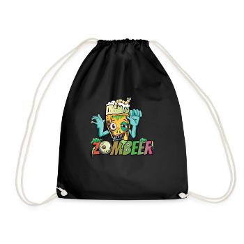 Zombeer Halloween Kostüm Bier Zombie - Turnbeutel - Schwarz - Vorne