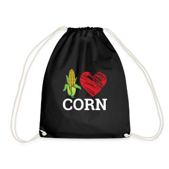 I Love Corn Mais - Drawstring Bag - black - Front