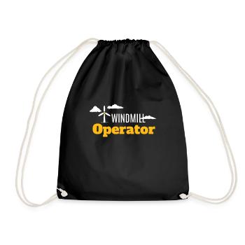Windmill Operator Wind Power Wind Energy - Drawstring Bag - black - Front