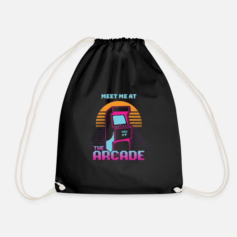 The Arcade Meet Me At Automat Retro - Turnbeutel - Schwarz