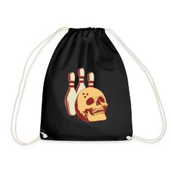Bowling Skeleton Bowling Skittles - Drawstring Bag - black - Front