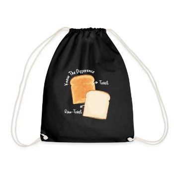 Toast Difference Bread Toast Breakfast - Drawstring Bag - black - Front