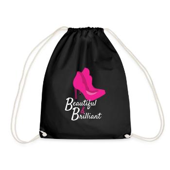 Belle et brillante mode de talons hauts - Sac de sport léger - noir - Devant