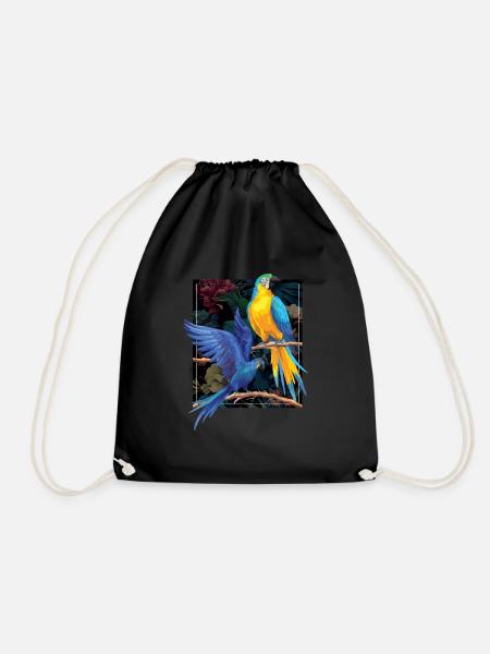 Papagei Farben Kunst Vogel Haustier - Turnbeutel - Schwarz