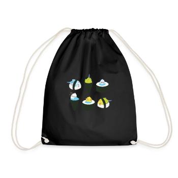 Perruche mignonne Sushi Japon Kawaii - Sac de sport léger - noir - Devant