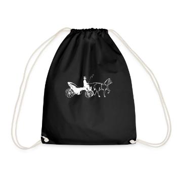 Carriage and horse-drawn carriage design - Drawstring Bag - black - Front