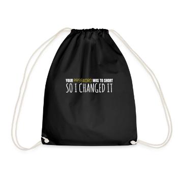 Password I Changed It Hack Programmer - Drawstring Bag - black - Front