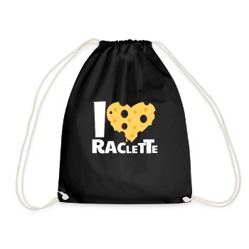 I Love Raclette Cheese - Drawstring Bag - black - Front