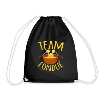 Team Fondue Käsefondue Weihnachtsessen - Turnbeutel - Schwarz - Vorne