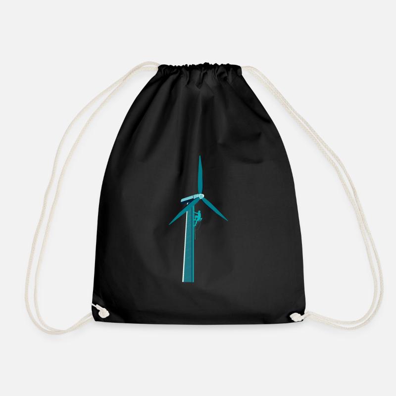 Windpower Klettern Wind Windenergie - Turnbeutel - Schwarz