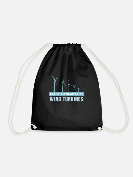 Easily Distracted by Wind Turbines - Turnbeutel - Schwarz