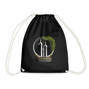 Wind Power Glass Ball Wind Wind Energy - Drawstring Bag - black - Front