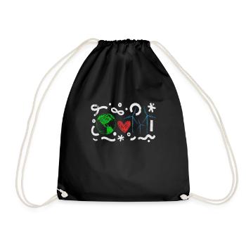 Wind Power Heart Earth Wind Wind Energy - Drawstring Bag - black - Front