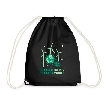 Énergie éolienne Énergie plus propre Énergie éolienne - Sac de sport léger - noir - Devant