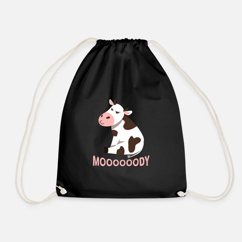 Moooooody Kuh Kühe Bauer Kinder - Turnbeutel - Schwarz
