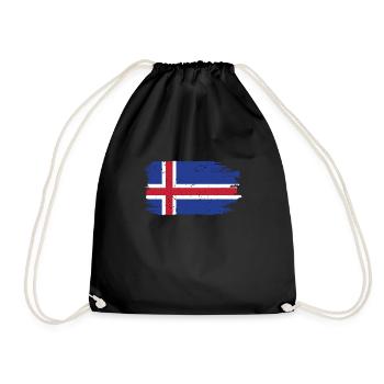 Iceland Flag Flag Reykjavík Icelandic - Drawstring Bag - black - Front