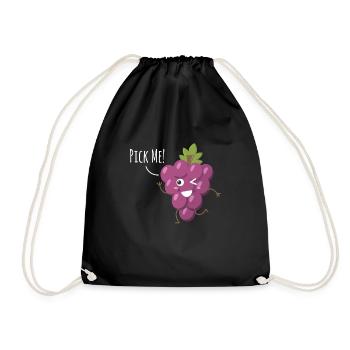 Pick Me! Grapes Wine Wine Lovers - Drawstring Bag - black - Front
