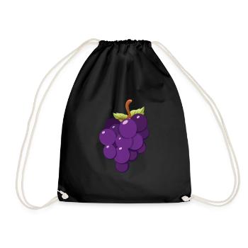 Cartoon Grapes Wine Wine Lover - Drawstring Bag - black - Front