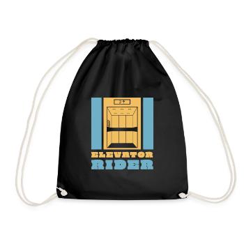 Elevator Rider Aufzug Lift Fahrstuhl - Drawstring Bag - black - Front