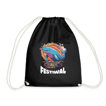 Festiwal Whale Party Festival EDM Music - Drawstring Bag - black - Front