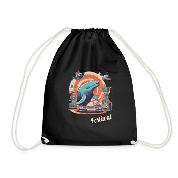 Festiwal Whale Party Festival EDM Music - Drawstring Bag - black - Front