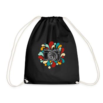 Appareil photo Rétro Appareil photo Photographie Photo - Sac de sport léger - noir - Devant