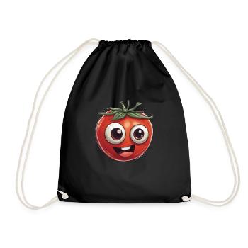 Mignon Tomate Souriant Design - Sac de sport léger - noir - Devant