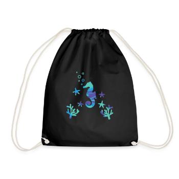 Petit hippocampe océan sous-marin - Sac de sport léger - noir - Devant