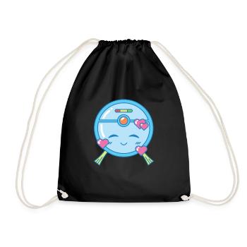 Liebenswerter Saugroboter Kawaii - Turnbeutel - Schwarz - Vorne