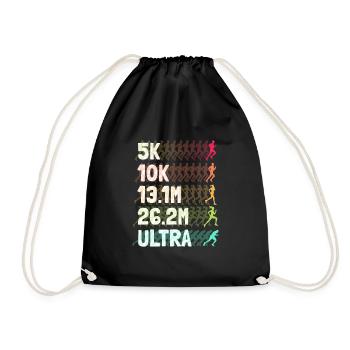 Ultramarathon Marathon Runner Running - Drawstring Bag - black - Front