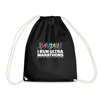I Run Ultra Marathons Marathon Läufer - Turnbeutel - Schwarz - Vorne