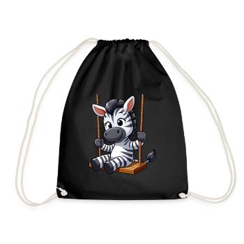 Mignon zèbre balançoire dessin animé aire de jeux - Sac de sport léger - noir - Devant
