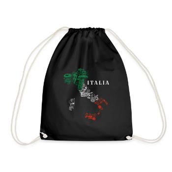 Italy Map Italian Italian - Drawstring Bag - black - Front