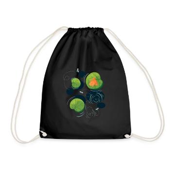 Grenouille, nénuphar, Grenouille arboricole, Amphibien - Sac de sport léger - noir - Devant