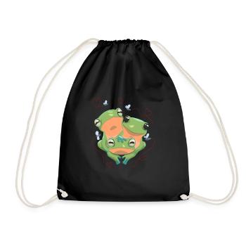 Grenouille Coeur Grenouille Arboricole Amphibien - Sac de sport léger - noir - Devant