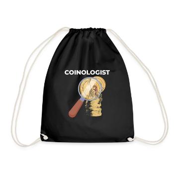 Coinologist Numismatics Numismatist - Drawstring Bag - black - Front