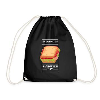 Everyday Is Sandwich Day Toast Toastbrot - Drawstring Bag - black - Front