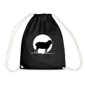 Sheep Moon Sheep Herd Wool - Drawstring Bag - black - Front