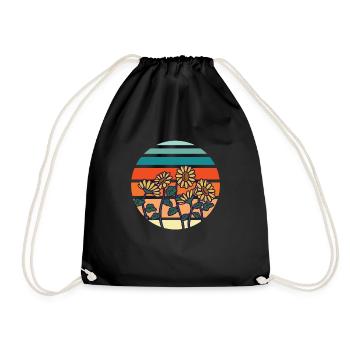 Sunflowers Retro Florist Flowers - Drawstring Bag - black - Front