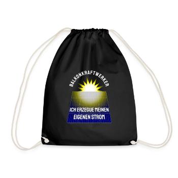 Balcony Power Plant Solar Photovoltaics - Drawstring Bag - black - Front
