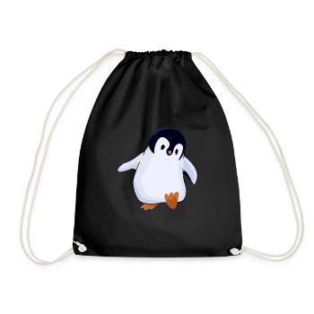Cute Penguin - Drawstring Bag - black - Front